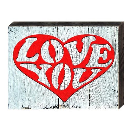 DESIGNOCRACY Love You Heart Art on Board Wall Decor 9873312